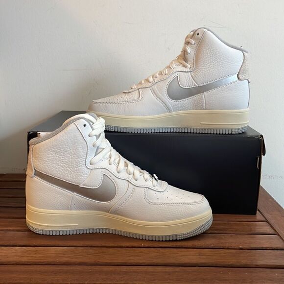 Nike Air Force 1 High Sculpt White Silver US Women 9/UK 6.5/EU 40.5(DC3590-101) - Picture 3 of 12